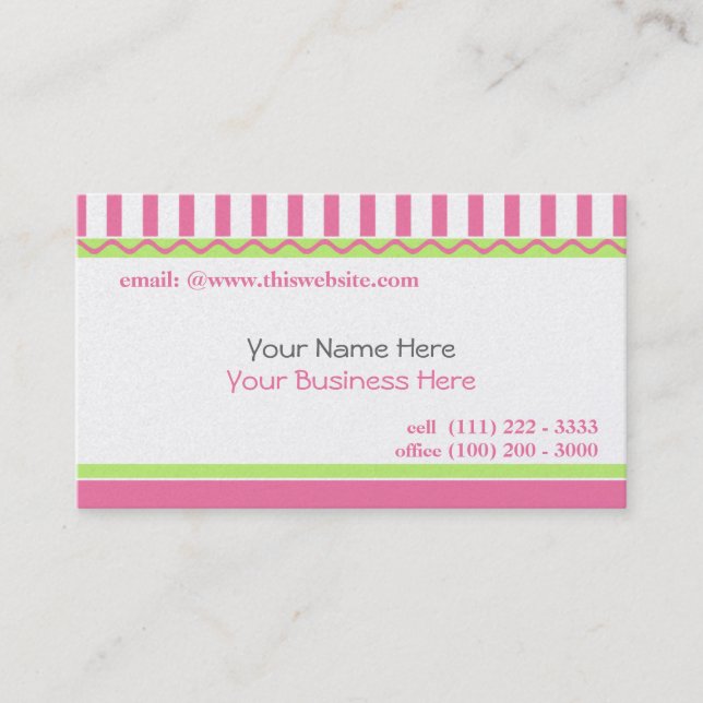 Carte De Visite Simple et doux/ rose (Devant)