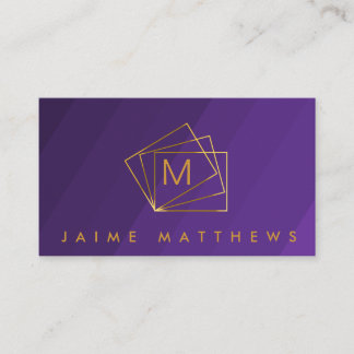 Carte De Visite Simple et moderne Royal Purple and Gold