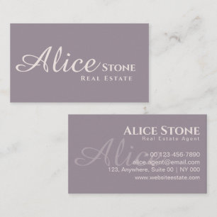 Carte De Visite Simple et sophistiqué Mauve Pastel Classic