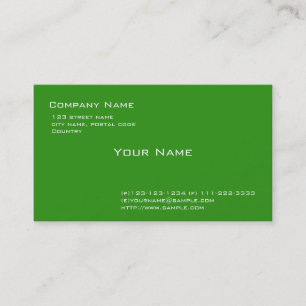 carte de visite simple et vert.