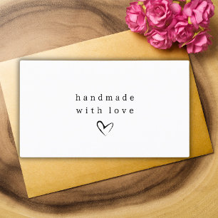 Carte De Visite Simple fait à la main avec coeur d'amour   Noir et