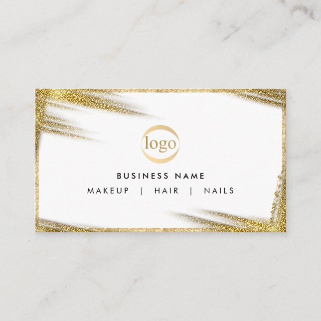 Carte De Visite Simple Faux Gold et White Professional Luxe (Devant)