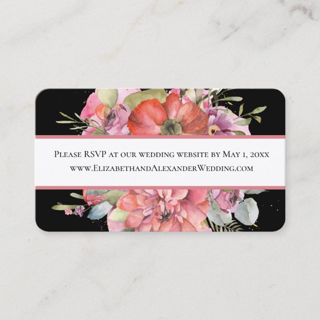 Carte De Visite Simple Foliing, Site Mariage RSVP Mini Business (Devant)