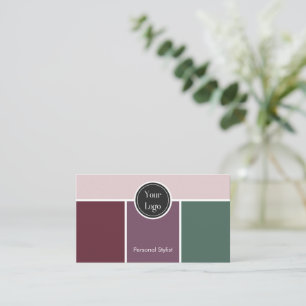 Carte De Visite Simple Graphisme Purple Vert Style d'entreprise