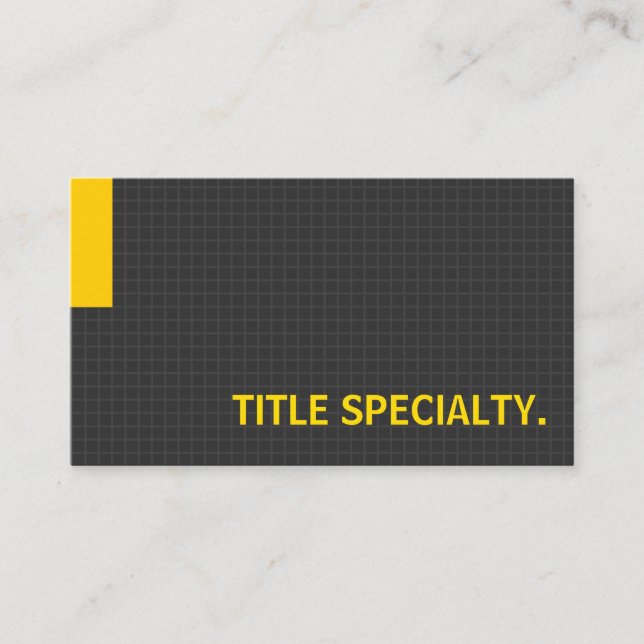 Carte De Visite Simple Gras Ambre Jaune Profil polyvalent (Devant)