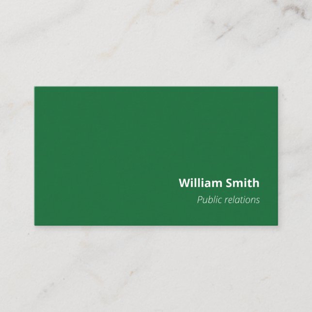 Carte De Visite Simple Green Clean Classic (Devant)