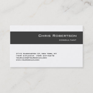 Carte de visite simple gris gris blanc
