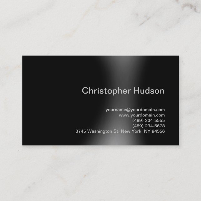 Carte de visite simple gris noir (Devant)