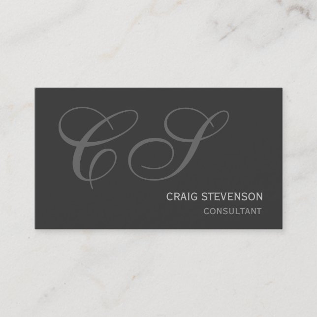 Carte de visite simple gris simple moderne (Devant)