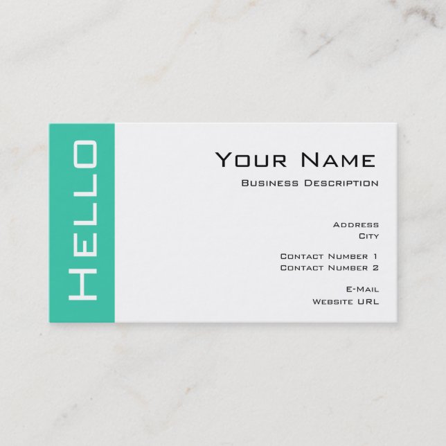 Carte de visite simple Hello (Devant)