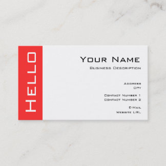 Carte de visite simple Hello