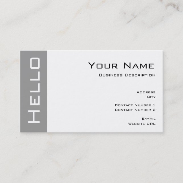 Carte de visite simple Hello (Devant)
