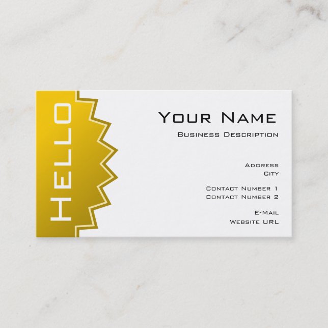 Carte de visite simple Hello (Devant)