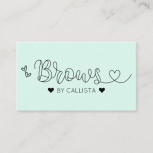 Carte De Visite Simple Jolie Monnaie Coeurs verts Typographie Broc