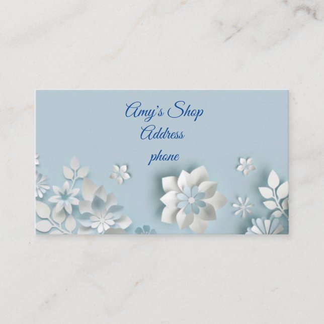 Carte De Visite Simple kitschy bleu clair  (Devant)