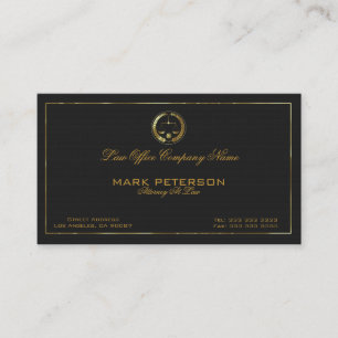 Carte De Visite Simple Lin Noir Texture Avocat En Droit