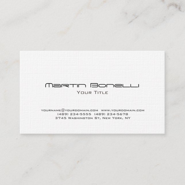 Carte de visite simple lin simple tendance (Devant)