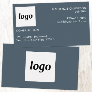 Carte De Visite Simple Logo et Texte Gris Charbon