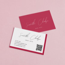 Simple Magenta Hot rose manuscrit code QR