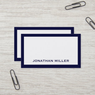 Carte De Visite Simple marine et typographie blanche