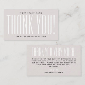 Carte De Visite Simple merci minimaliste rose perle