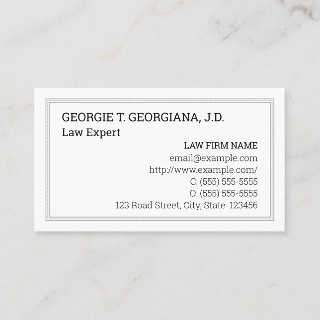 Carte de visite simple, minimal et de base (Devant)