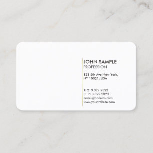Carte De Visite Simple minimal moderne professionnel élégant blanc