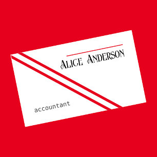Carte de visite simple minimale blanche rouge pour