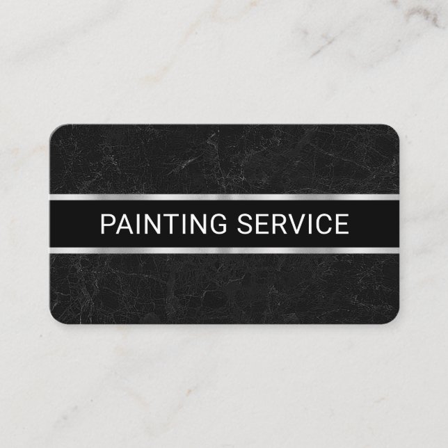 Carte De Visite Simple Minimalist Grey Marble Grunge (Devant)