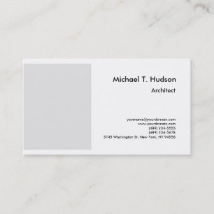 Carte De Visite Simple minimaliste Architecte simple gris blanc