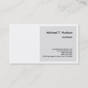 Carte De Visite Simple minimaliste Architecte simple gris blanc