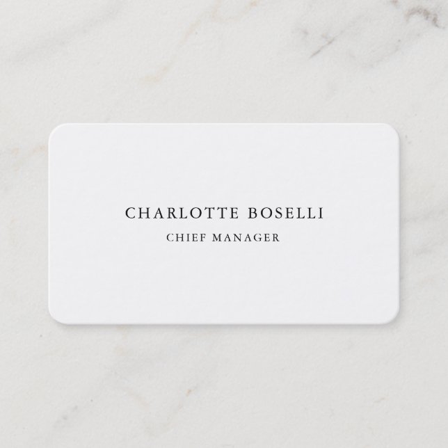 Carte De Visite Simple minimaliste élégant classique professionnel (Devant)