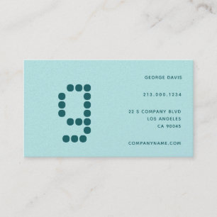 Carte De Visite Simple minimaliste élégant Pastel Turquoise Grey
