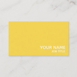 Carte De Visite Simple minimaliste moderne jaune et blanc