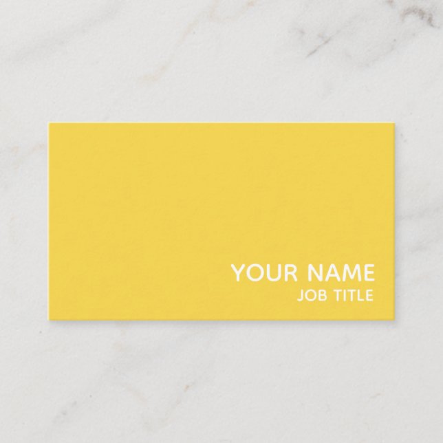 Carte De Visite Simple minimaliste moderne jaune et blanc (Devant)