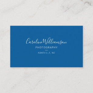 Carte De Visite Simple minimaliste moderne Script bleu