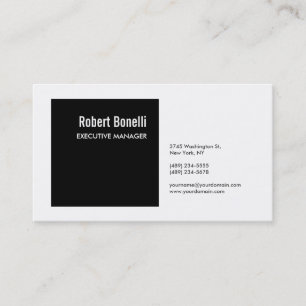 Carte De Visite Simple minimaliste Noir & Blanc Moderne Lovely