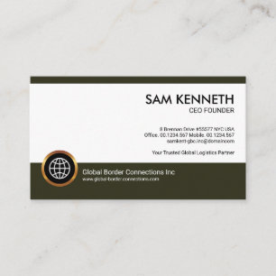 Carte De Visite Simple minimaliste PDG Entrepreneur de boîte Brown