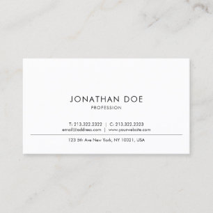 Carte De Visite Simple minimaliste professionnel créatif Élégant