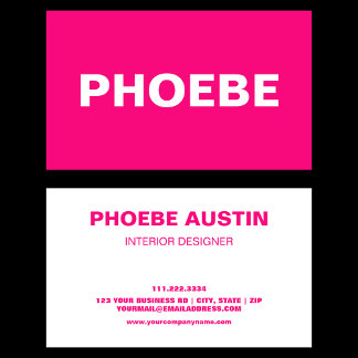 Carte De Visite Simple minimaliste Professionnel Fluo Rose