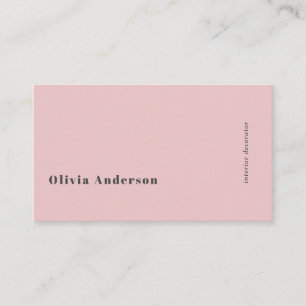 Carte De Visite Simple minimaliste QR Code rose pâle moderne éléga