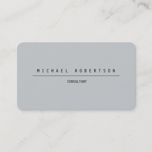 Carte De Visite Simple minimaliste Unique Gris Spécial (Devant)