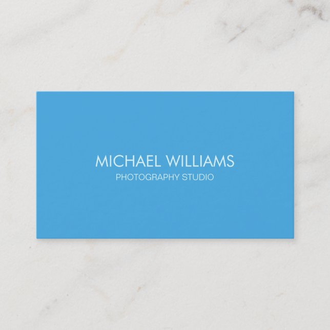 Carte De Visite Simple Minimum Professionnel Élégant bleu (Devant)