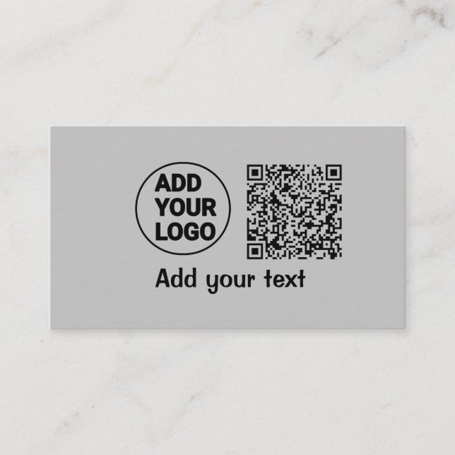 Carte De Visite Simple minimum q r code ajouter logo code d'analys (Devant)
