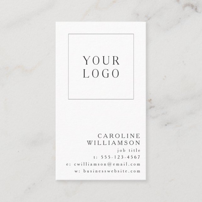 Carte De Visite Simple Modern Minimal Vertical Professional Logo (Devant)