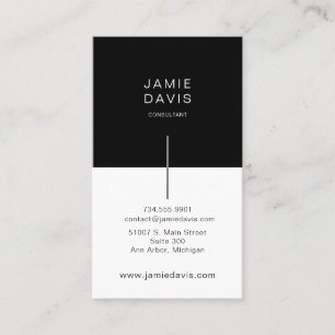 Carte De Visite Simple moderne Black & White Professional 