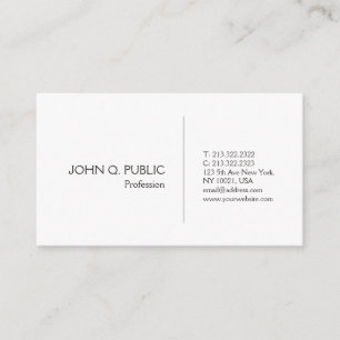 Carte De Visite Simple moderne blanc élégant professionnel