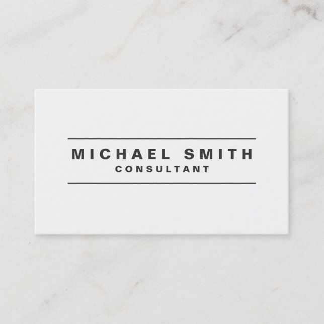 Carte De Visite Simple moderne blanc simple élégant professionnel (Devant)