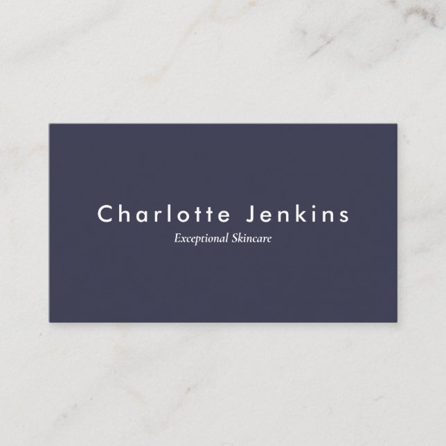 Carte De Visite Simple moderne bleu marine (Devant)