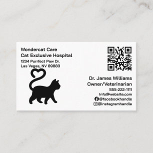 Carte De Visite Simple, Moderne, Code QR Hôpital Vétérinaire